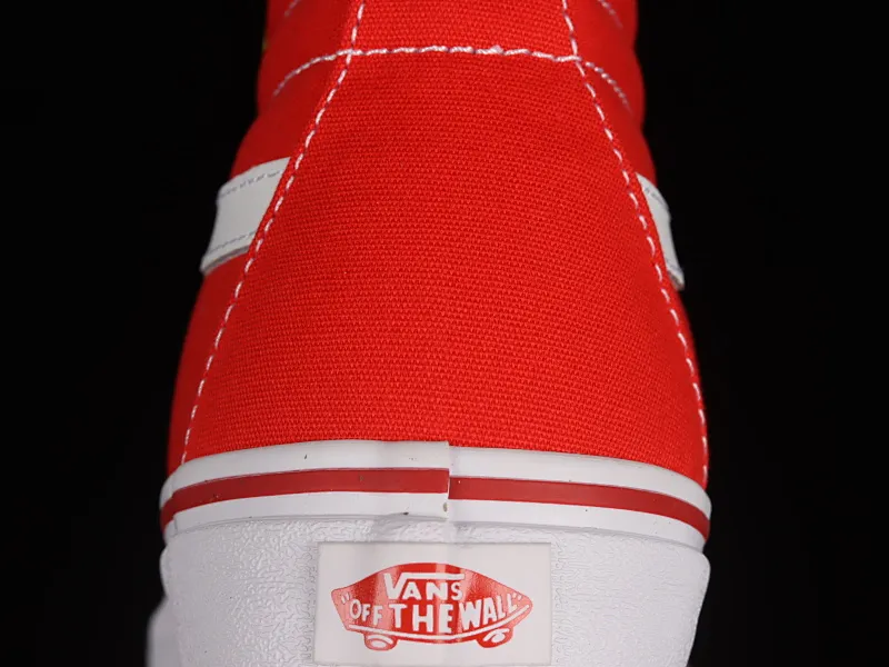 All categories Vans Vans series Vans Hi Vans high-top Vans SK8-Hi Vans official high-end branch classic red and white high-top casual sneakers VN000TS9GYK